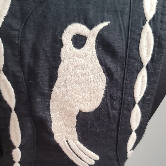 Free People Black Mini Dress with Cream Embroidery - Picture 9 of 11